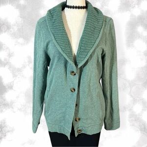 L.L. Bean Green Button-Up Cardigan Jacket
